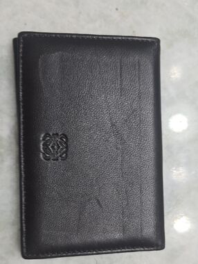 Loewe Black Leather Bifold Card Wallet